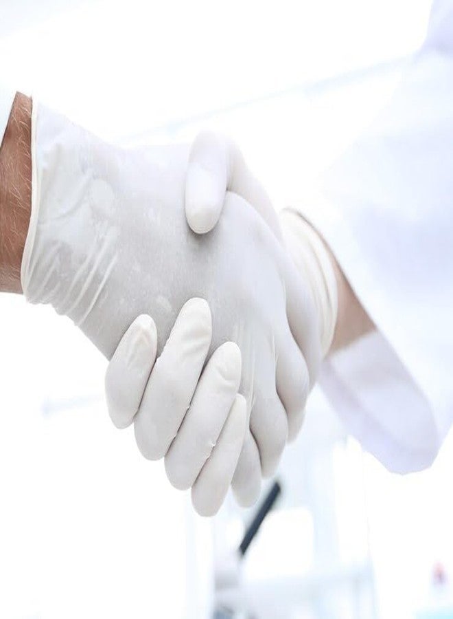 COWOX Latex Disposable, Work Gloves Soft Industrial Powdered Rubber for Cleaning and multiple uses (Large, 100) || White - Image 5